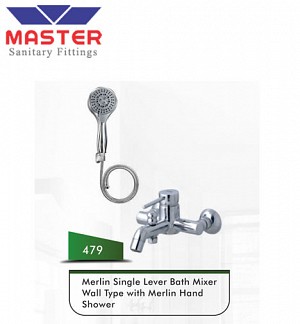 Master Merlin Single Lever Bath Mixer Wall Type With Merlin Hand Shower (479)